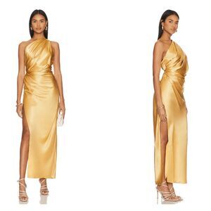 The Sei x REVOLVE Asymmetrical Draped Dress in Gold US 8 $874